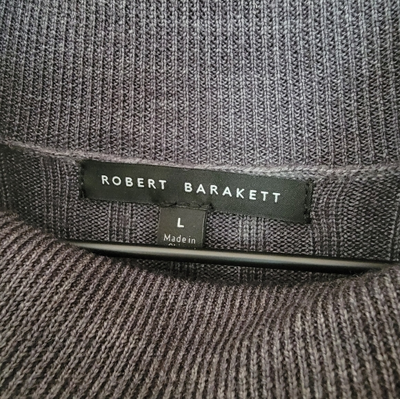Robert Barakett 100% Wool Gray Ribbed Mens Turtleneck Devon‎ Sweater L - Picture 3 of 6